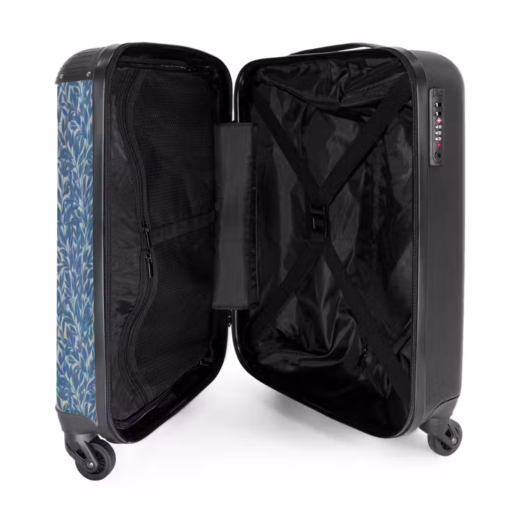 Suitcase - Leaves - Classic - Pattern - Dark Blue - Vintage — 3