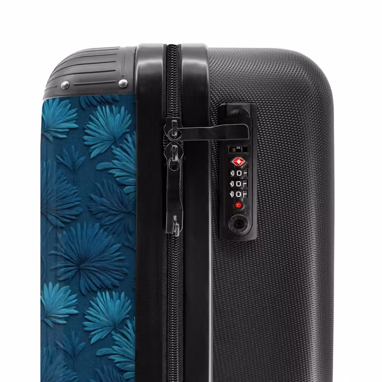 Suitcase - Leaves - Relief - Pattern - Ocean Blue - Modern — 5