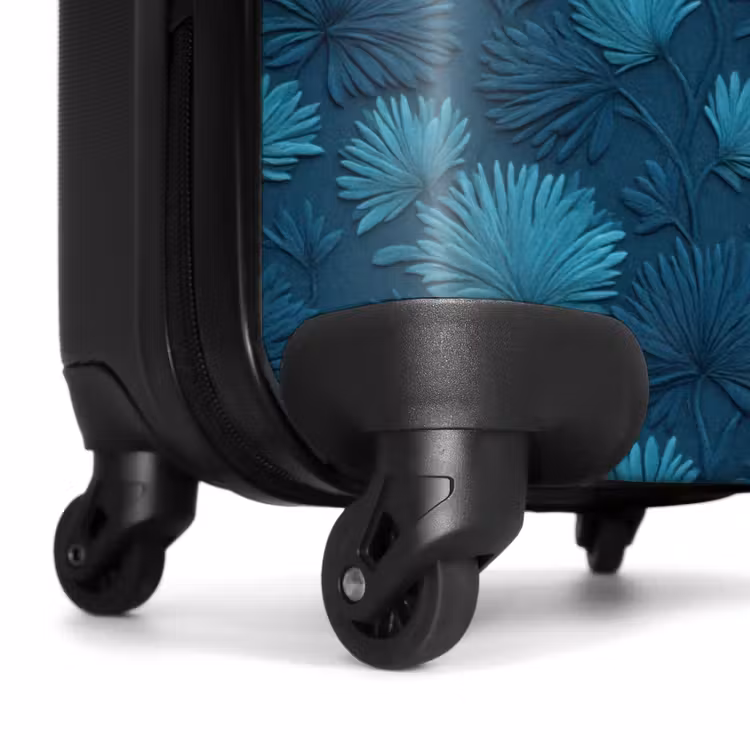 Suitcase - Leaves - Relief - Pattern - Ocean Blue - Modern — 6