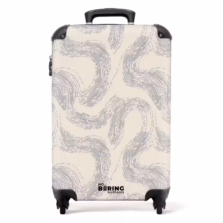 Suitcase - Lines - Pattern - Beige - Minimalist — 1