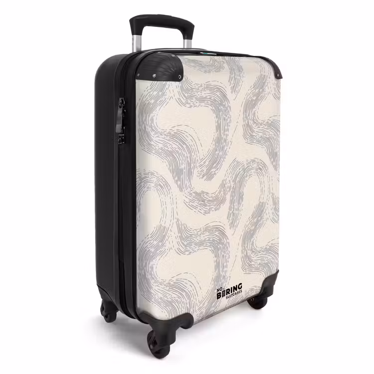Suitcase - Lines - Pattern - Beige - Minimalist — 4