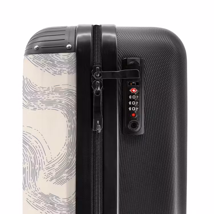Suitcase - Lines - Pattern - Beige - Minimalist — 5