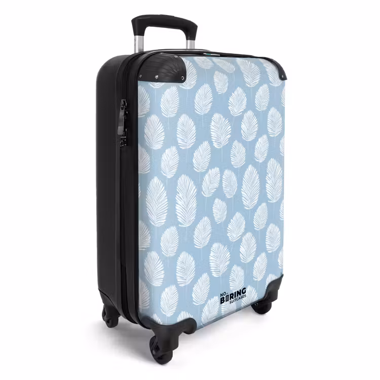 Suitcase - Palm Leaves - Seamless - Pattern - Pastel Blue — 4