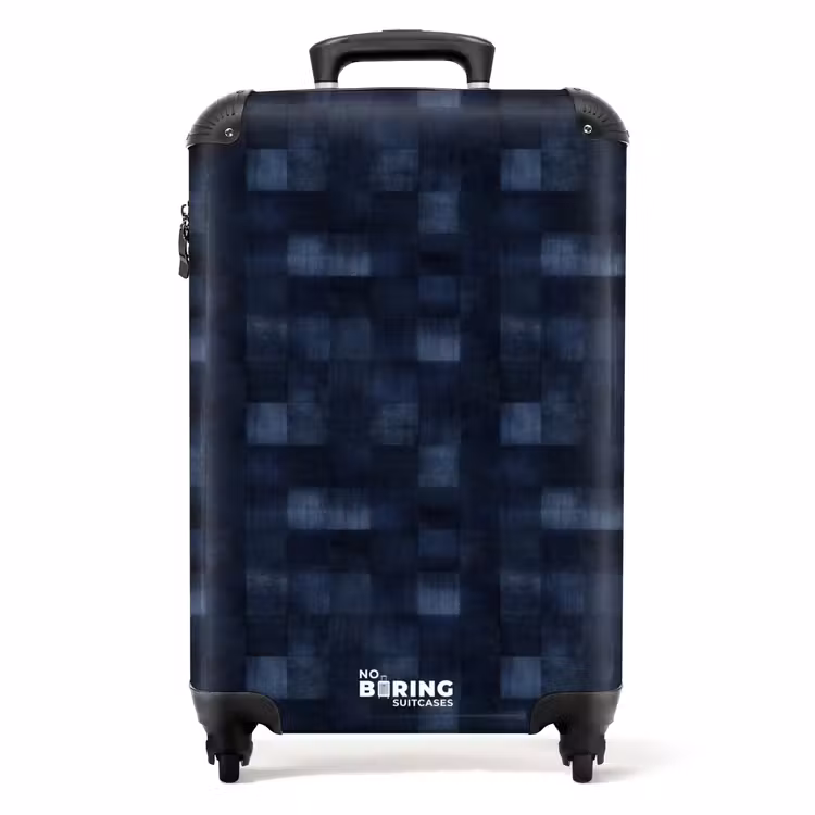 Suitcase - Pattern - Checkered - Navy Blue — 1