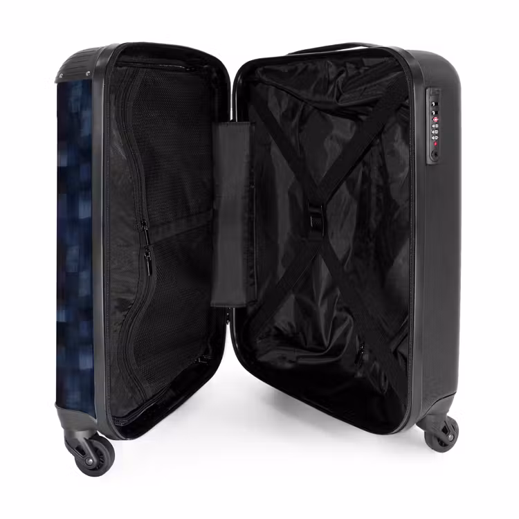 Suitcase - Pattern - Checkered - Navy Blue — 3