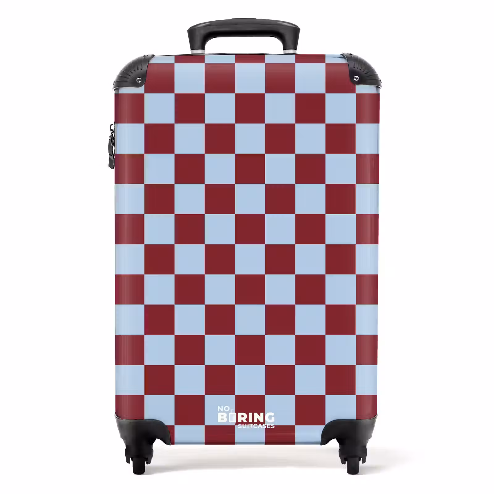 Suitcase - Blue - Red - Checkered Pattern — 1