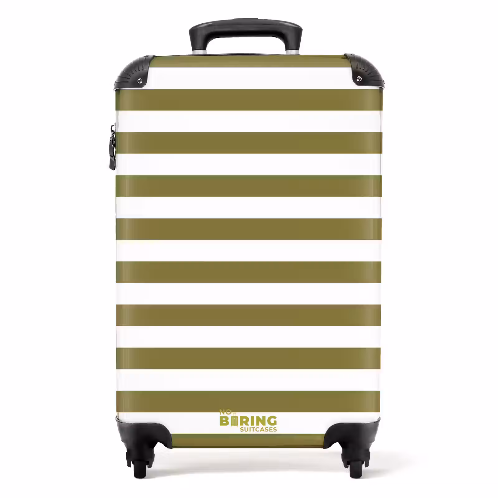 Suitcase - Horizontal Stripes - White - Green — 1