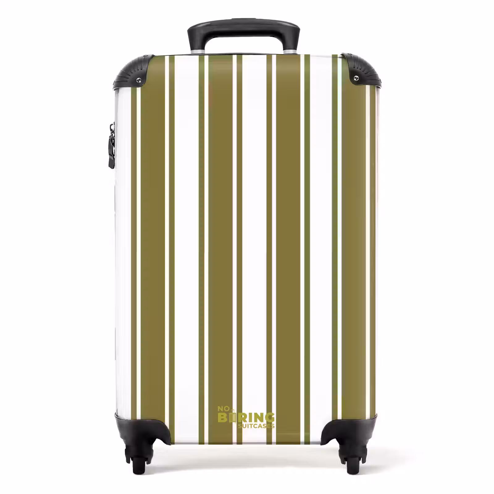 Suitcase - Vertical Stripes - Green - White — 1