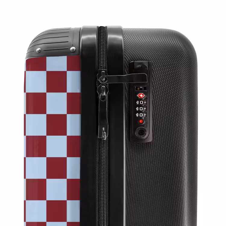 Suitcase - Blue - Red - Checkered Pattern — 5