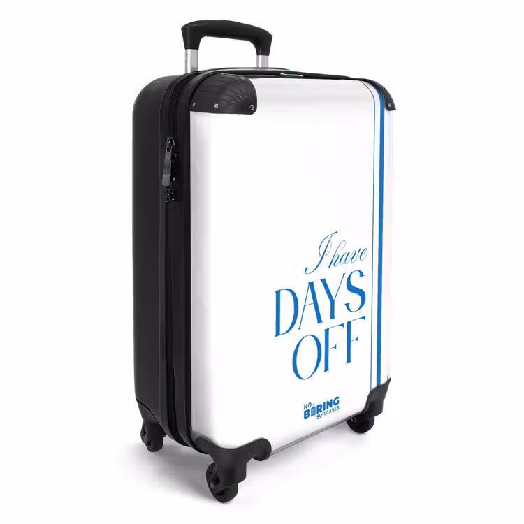 Suitcase - Blue - White - Days Off - Minimalist — 4