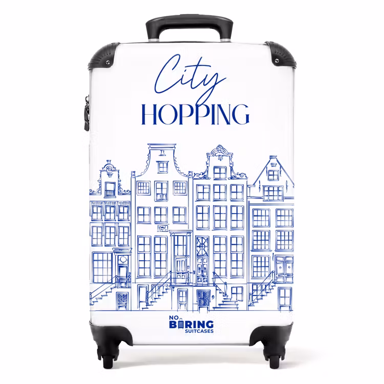 Suitcase - Canal-side House - Blue - White — 1