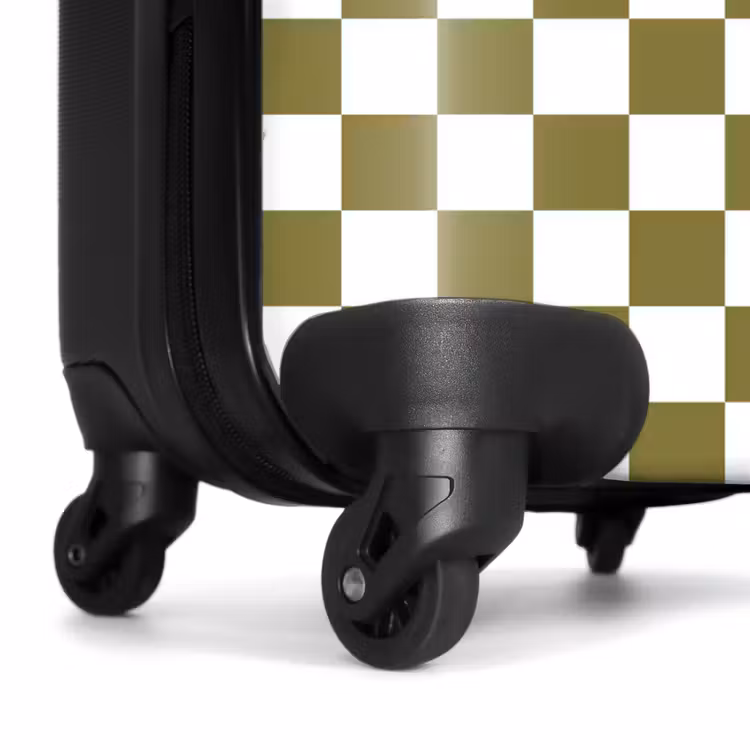 Suitcase - Green - White - Checkered Pattern — 6