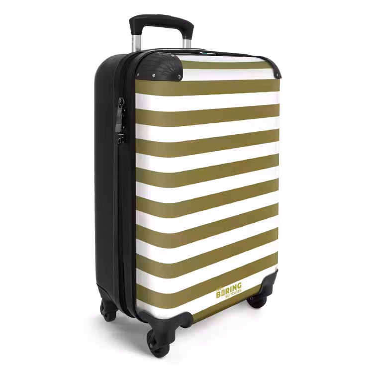 Suitcase - Horizontal Stripes - White - Green — 4