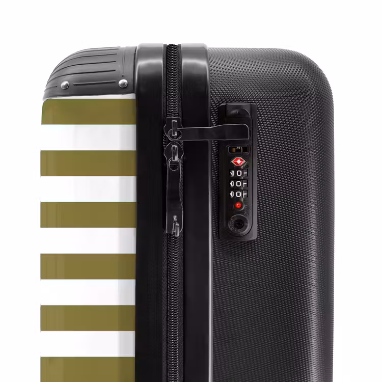 Suitcase - Horizontal Stripes - White - Green — 5