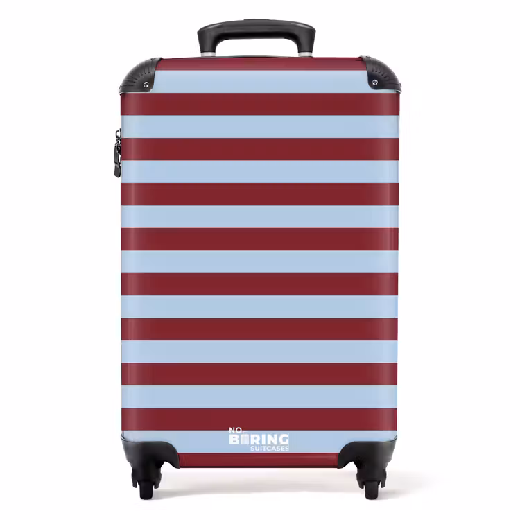 Suitcase - Red - Blue - Horizontal Stripes — 1