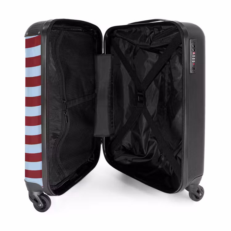Suitcase - Red - Blue - Horizontal Stripes — 3