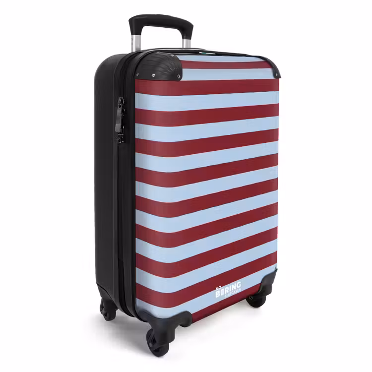 Suitcase - Red - Blue - Horizontal Stripes — 4