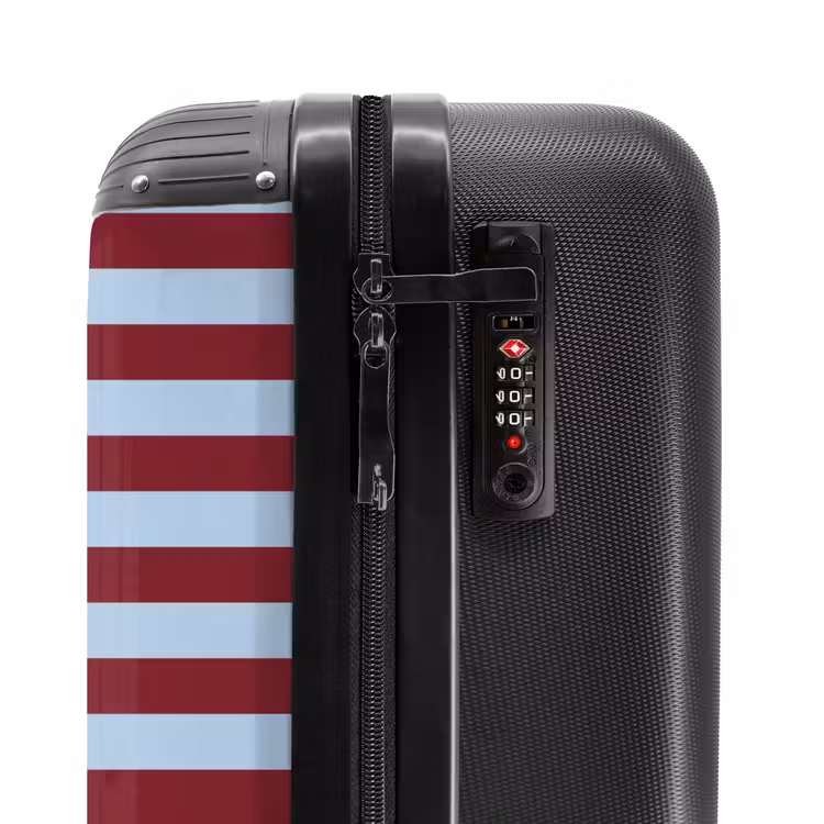 Suitcase - Red - Blue - Horizontal Stripes — 5