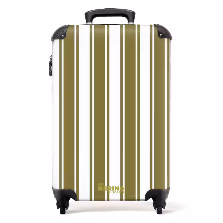 Suitcase - Vertical Stripes - Green - White — 1