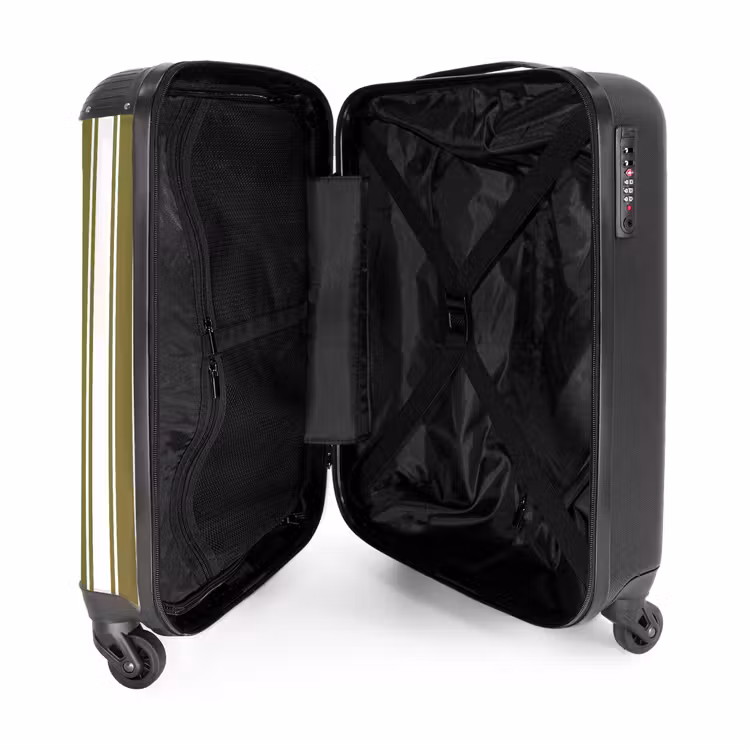Suitcase - Vertical Stripes - Green - White — 3