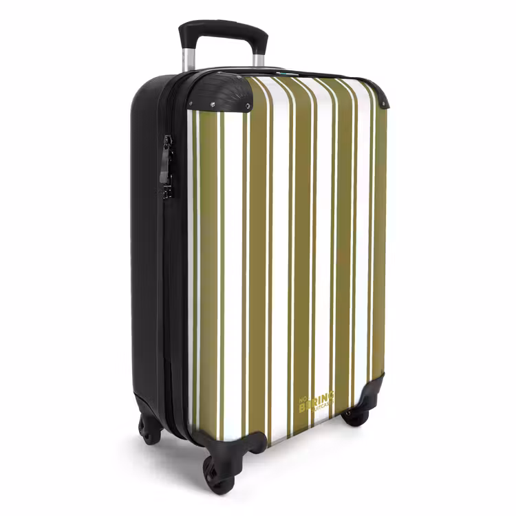 Suitcase - Vertical Stripes - Green - White — 4