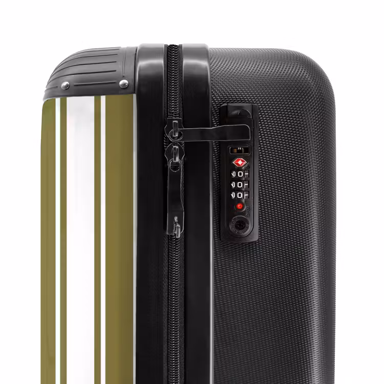 Suitcase - Vertical Stripes - Green - White — 5