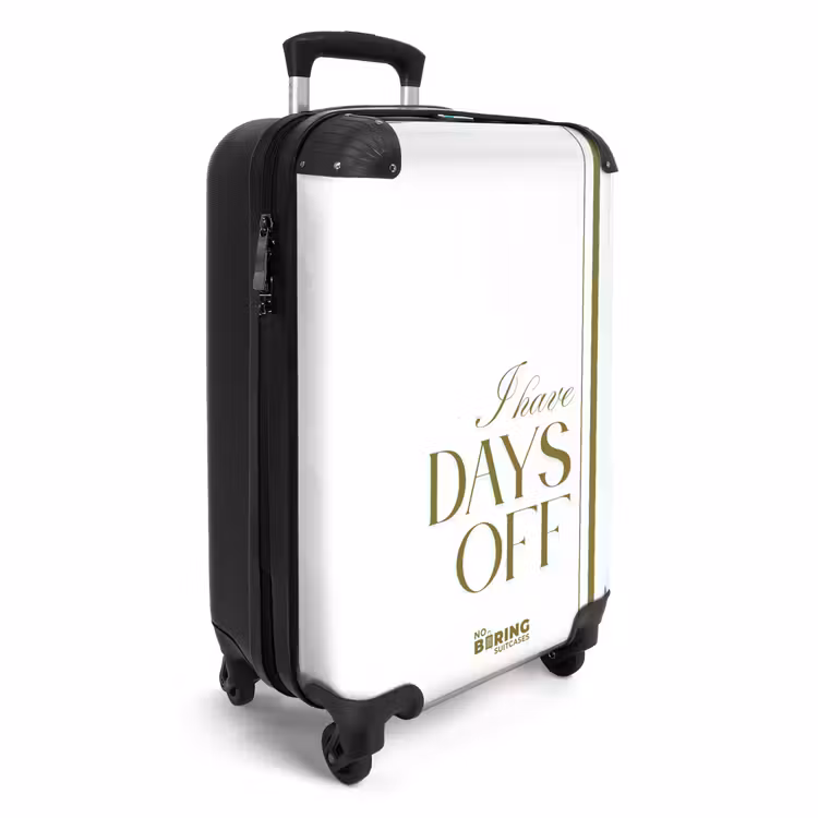Suitcase - White - Green - Days Off - Minimalist — 4