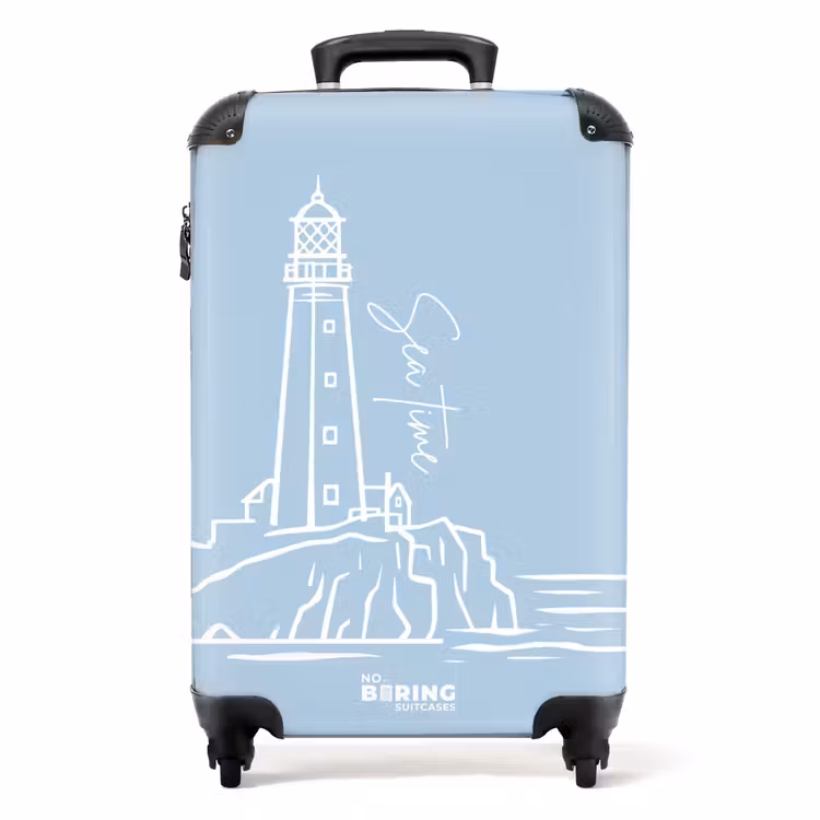 Suitcase - Lighthouse - Blue - Sea - White — 1