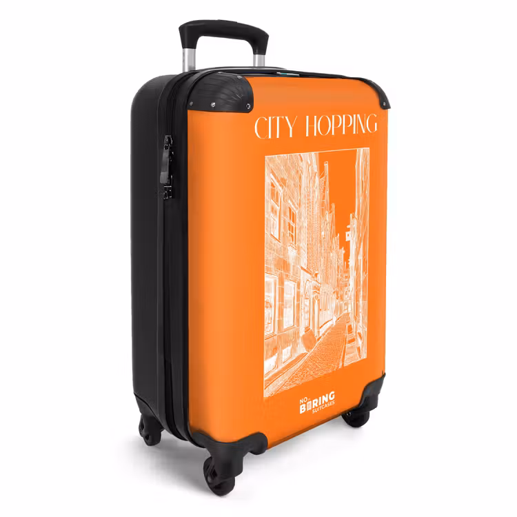 Suitcase - Orange - City Streets - White — 4