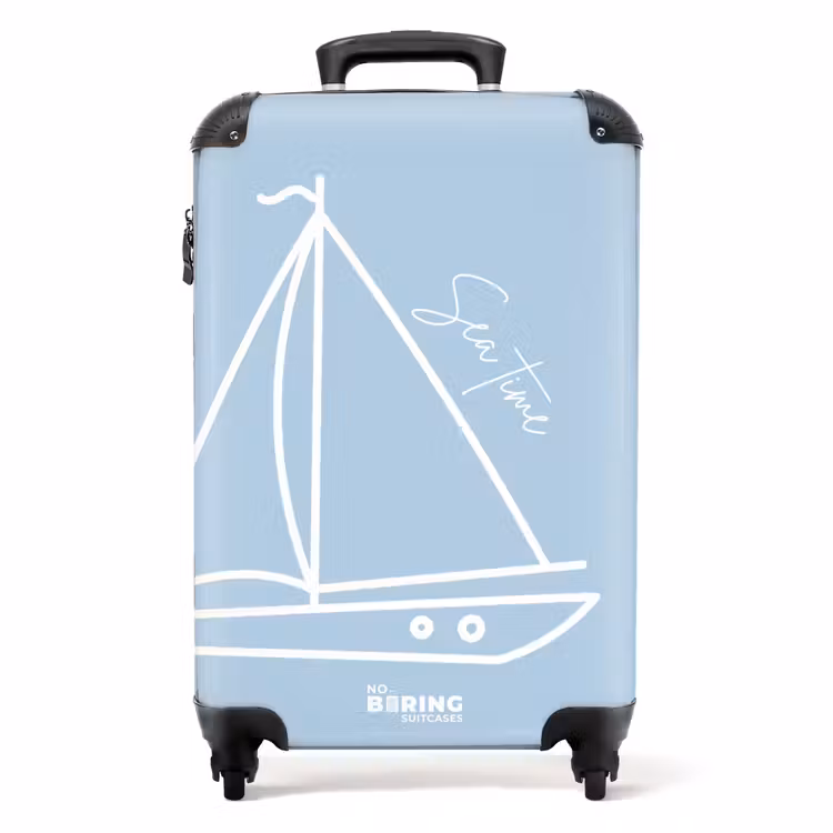 Suitcase - Sailboat - Blue - White — 1