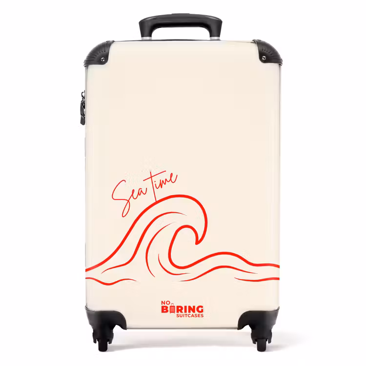 Suitcase - Waves - Red - White — 1