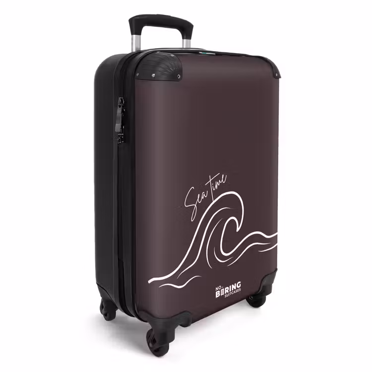 Suitcase - Wavy - Brown - White — 4
