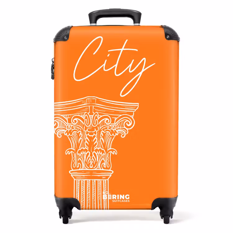 Suitcase - White - Classic - Architecture - Orange — 1