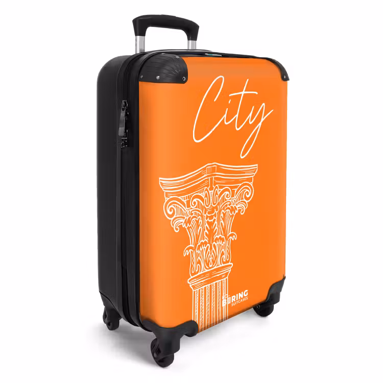 Suitcase - White - Classic - Architecture - Orange — 4