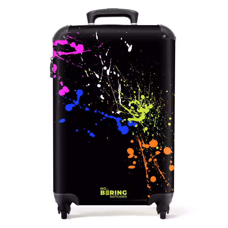 Suitcase - Paint Splatters - Colorful - Black — 1