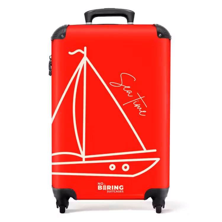 Suitcase - Sailboat - Red - White — 1