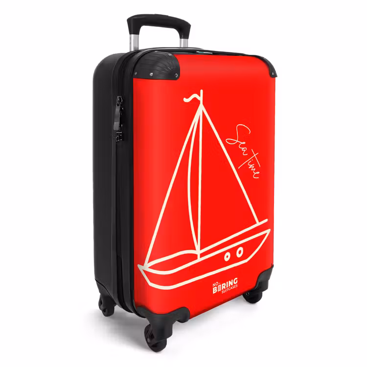 Suitcase - Sailboat - Red - White — 4