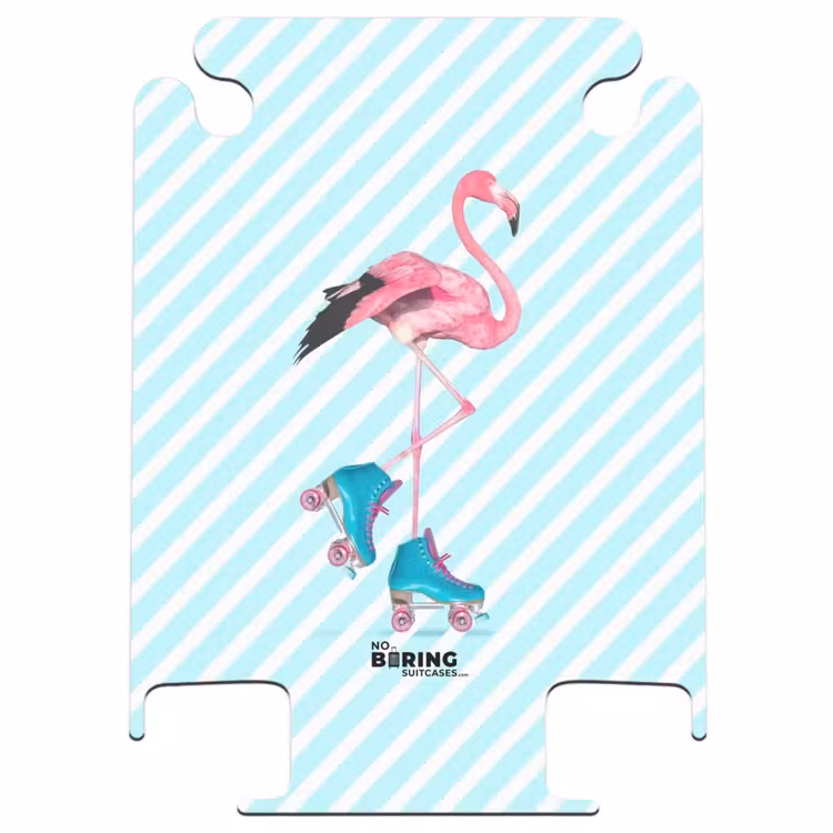 CaseSwap™ - Striped flamingo on roller skates — 1
