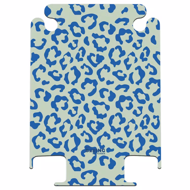 CaseSwap™ - Animal prints - Panther print suitcase in blue and pastel green — 1