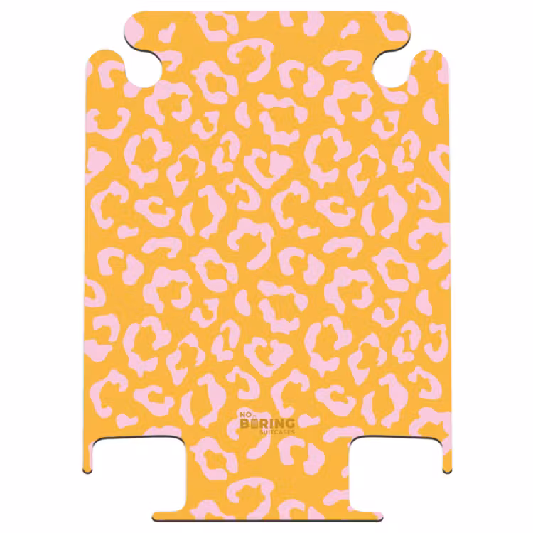 CaseSwap™ - Animal prints - Panther print suitcase in orange-yellow and light pink — 1