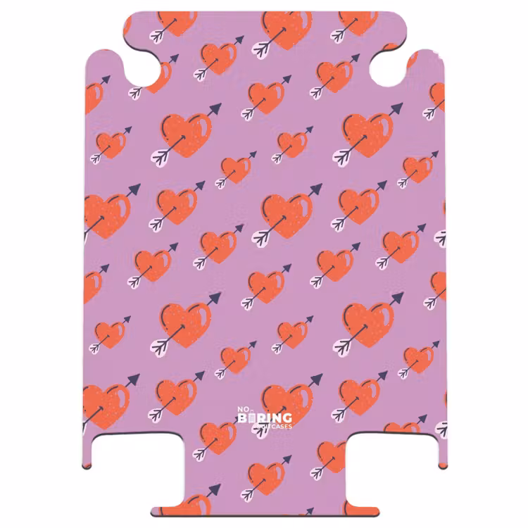 CaseSwap™ - Patterns - Pattern of red hearts with arrows on purple background — 1