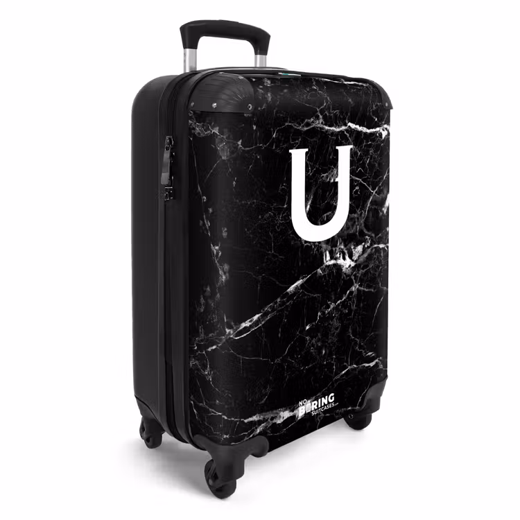CaseSwap™ - Marble - Letter U - Black - Marble print — 2