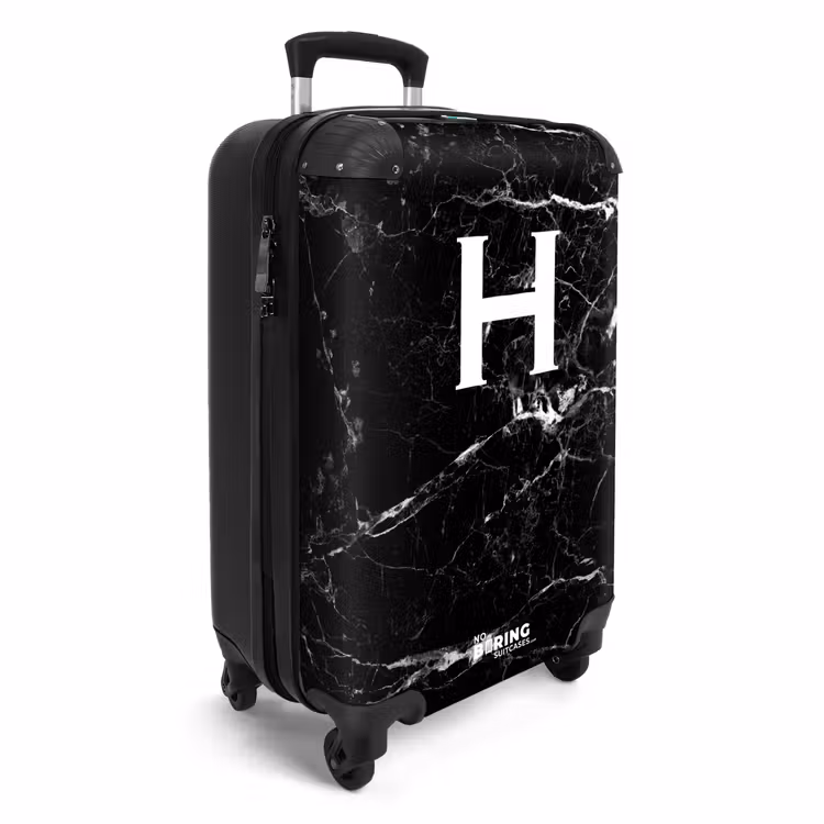 CaseSwap™ - Marble look - Letter H - Black — 2