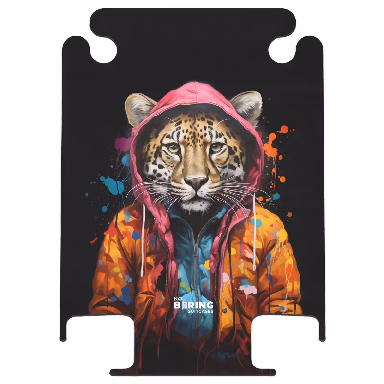 CaseSwap™ - Leopard with colorful coat and paint splatter — 1