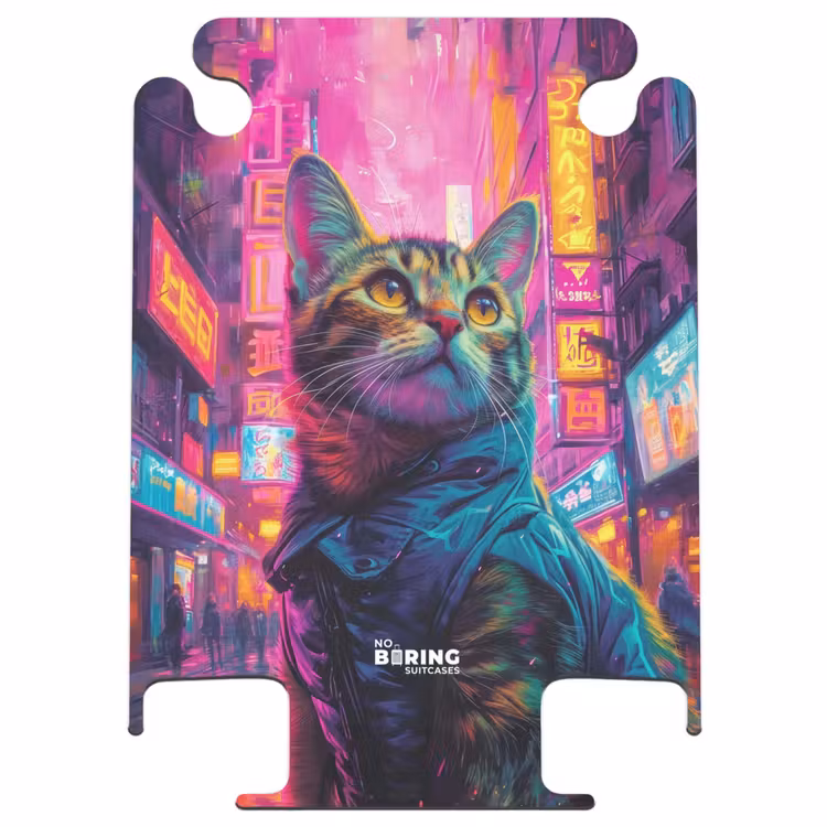 CaseSwap™ - Cat with coat in colorful city — 1