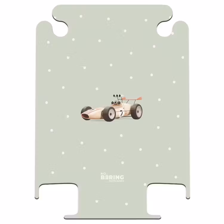 CaseSwap™ - Beige retro race car on green polka dots background — 1