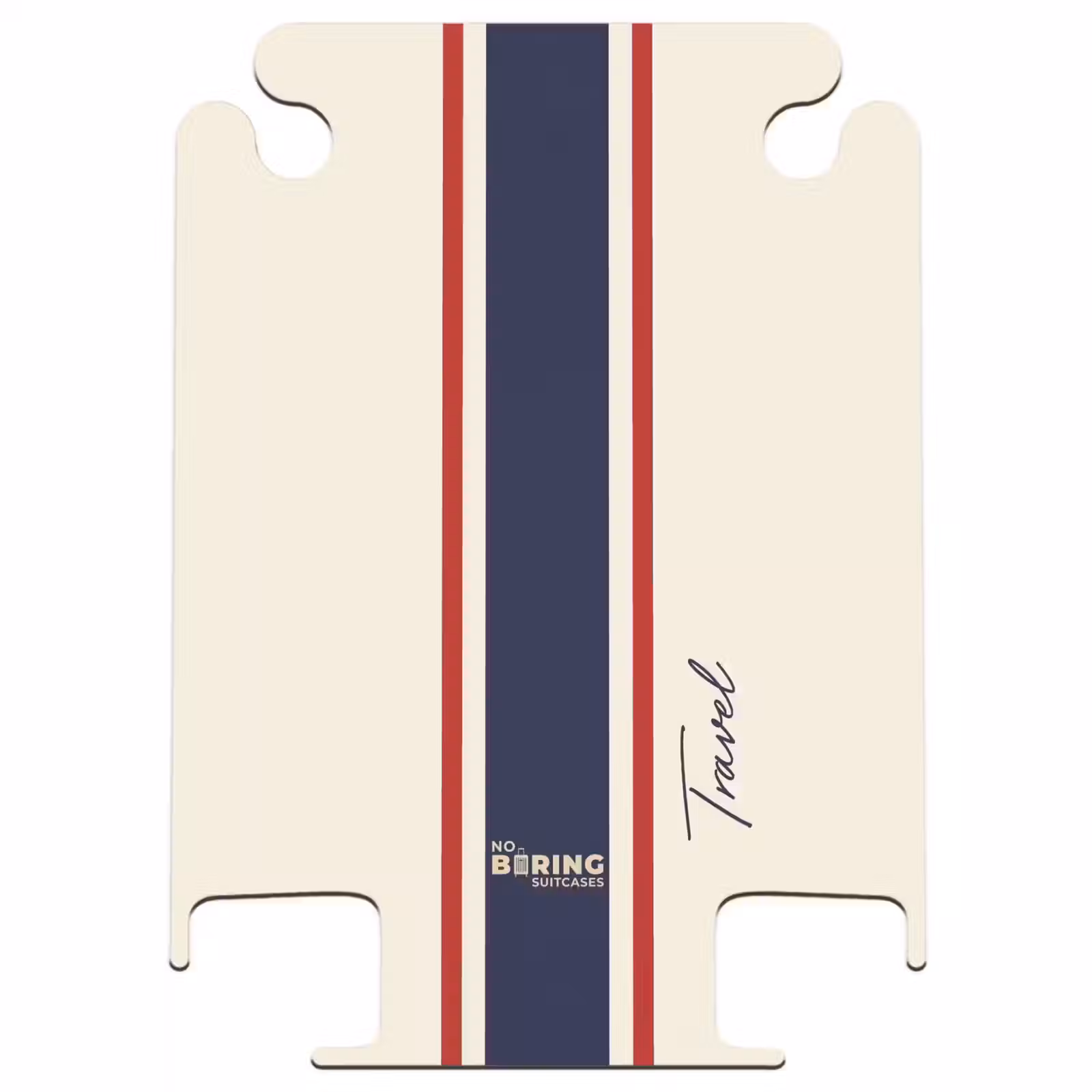 CaseSwap™ - Cream background with central tricolor stripe and text Travel — 1