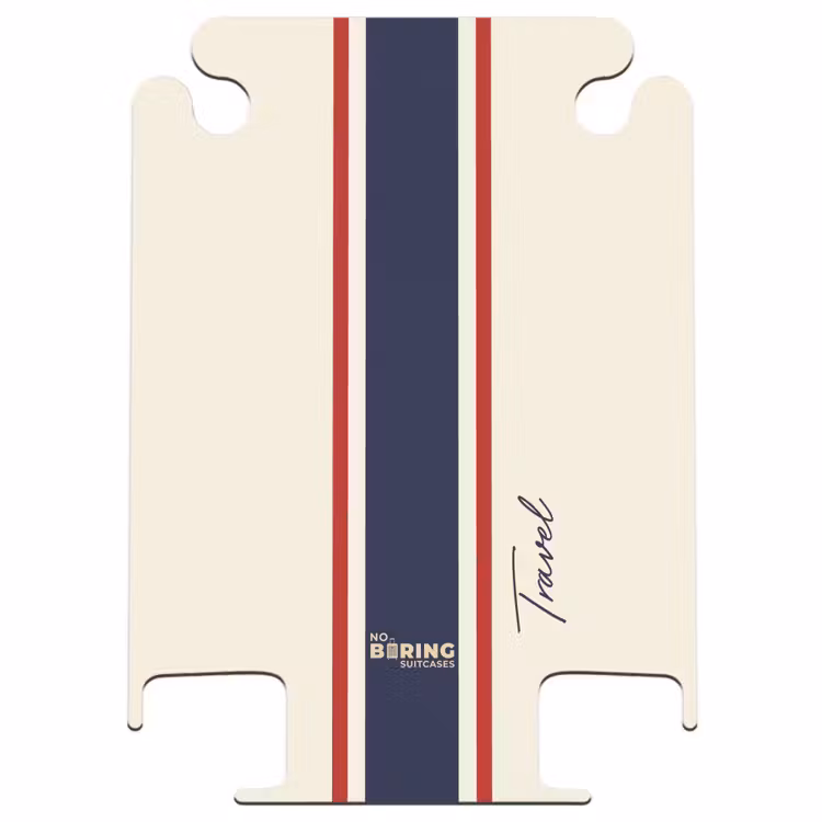 CaseSwap™ - Cream background with central tricolor stripe and text Travel — 1