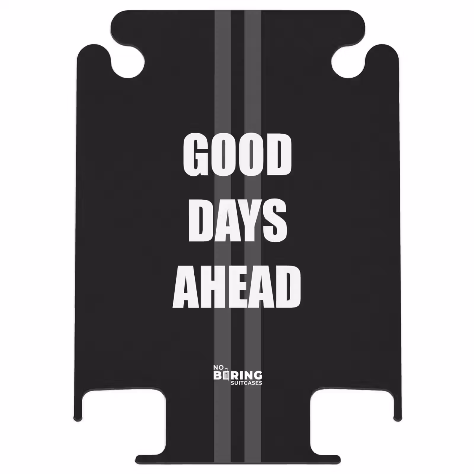CaseSwap - Black background with gray center lanes and text Good Days Ahead — 1