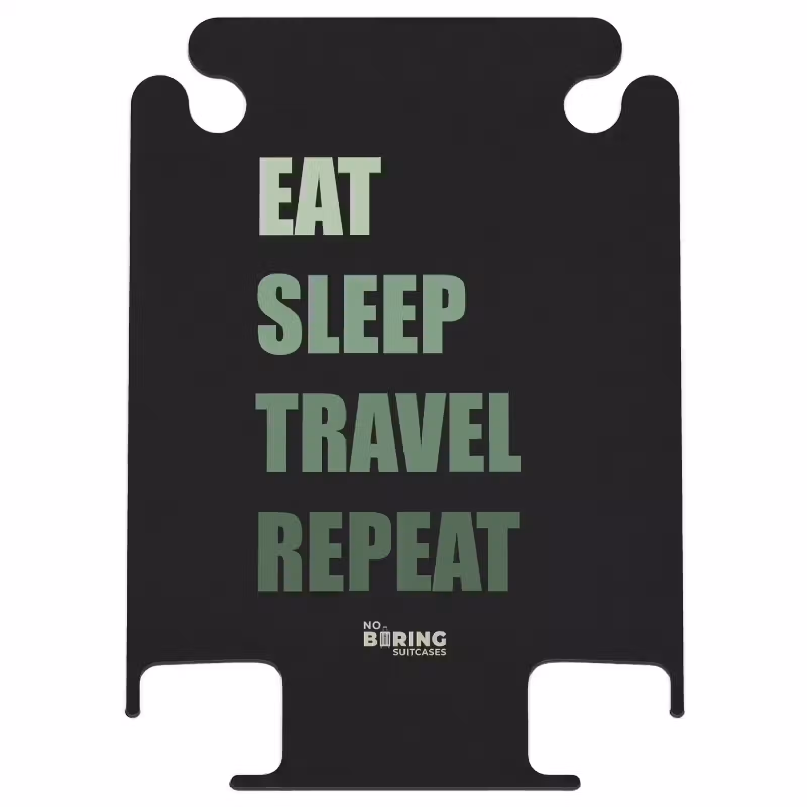 CaseSwap™ - Black background with green text Eat Sleep Travel Repeat — 1